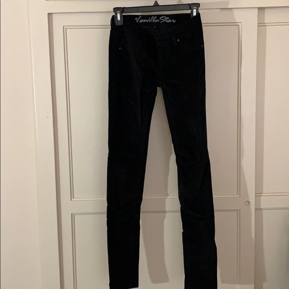 Velvet black skinny jeans